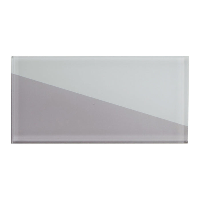 TDH71MDR 4” x 8” White Gray Pattern Crystal Glass Tile