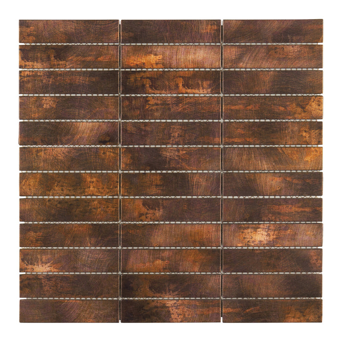 TDH80MDR Antique Copper Brown Metallic Metal Mosaic Tile