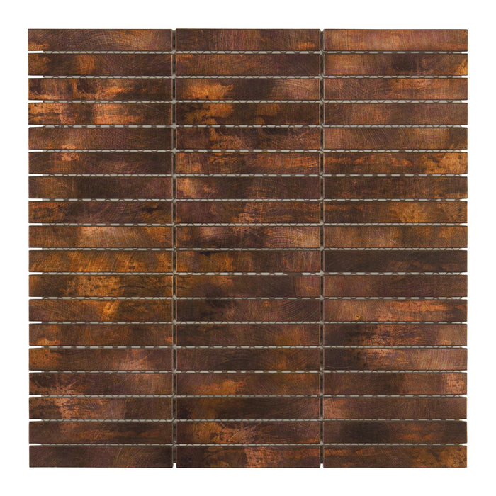 TDH81MDR Antique Copper Brown Metallic Metal Mosaic Tile