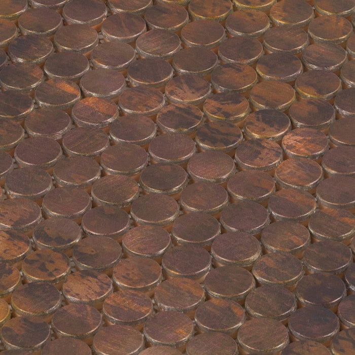 TDH85MDR Penny Antique Copper Brown Metallic Metal Mosaic Tile