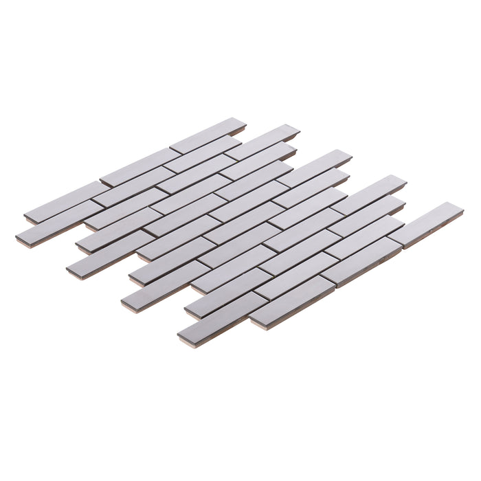 TDH262SS Stainless Steel Brushed Nickel Gray Metallic Metal Mosaic Tile