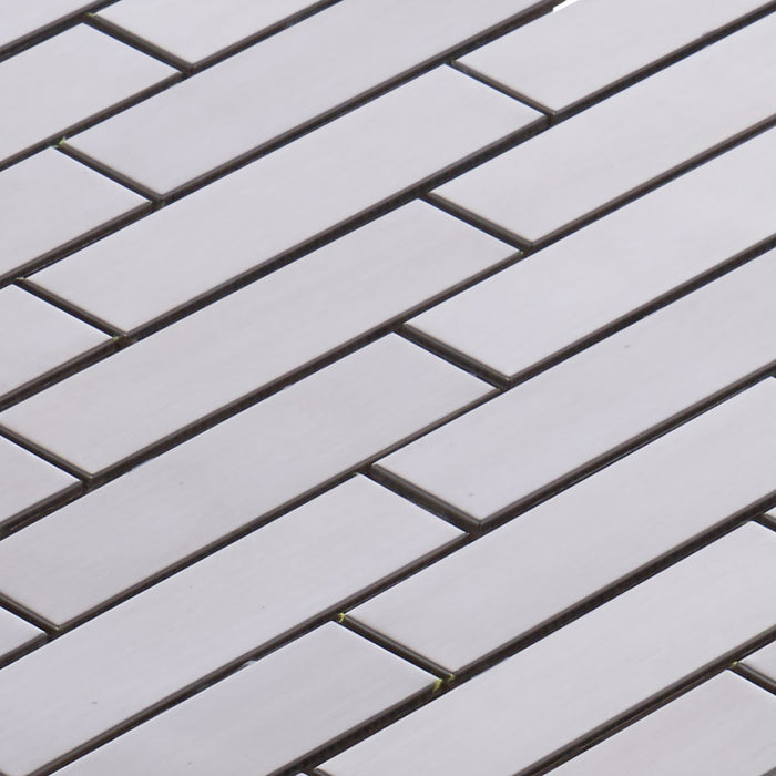 TDH262SS Stainless Steel Brushed Nickel Gray Metallic Metal Mosaic Tile