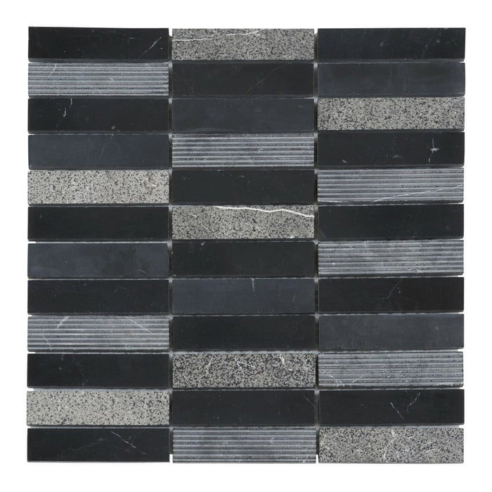 TDH53MO Natural Stone Black Gray Mosaic Tile