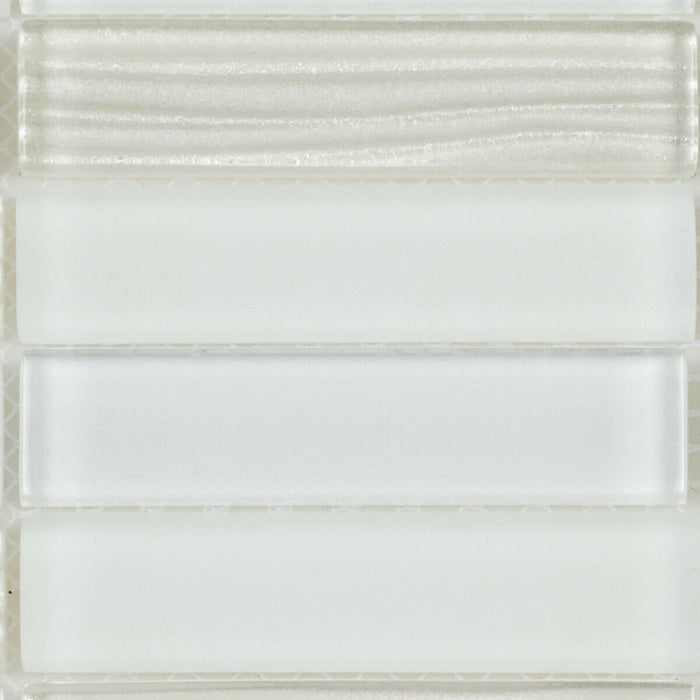 TDH63MO Crystal Glass White Mosaic Tile