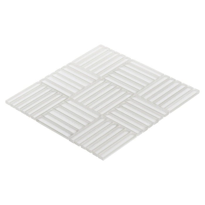TDH376MG Metallic Glass White Mosaic Tile