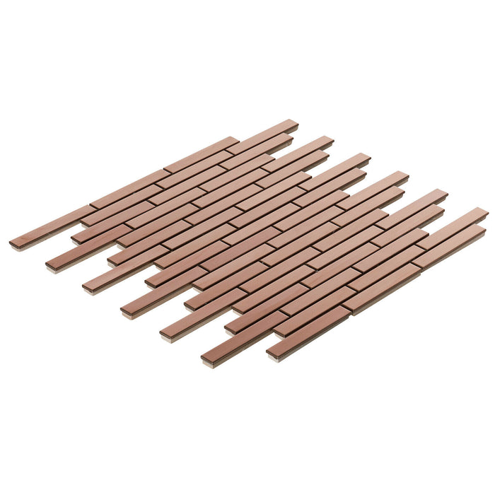 TDH329RG Stainless Steel Rose Gold Copper Mosaic Tile