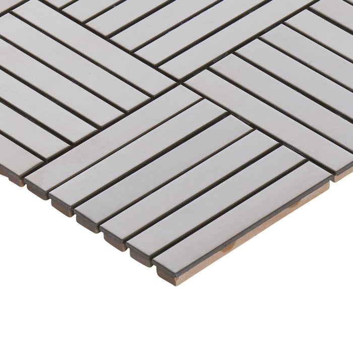 TDH358SS Stainless Steel Brushed Nickel Metallic Metal Mosaic Tile