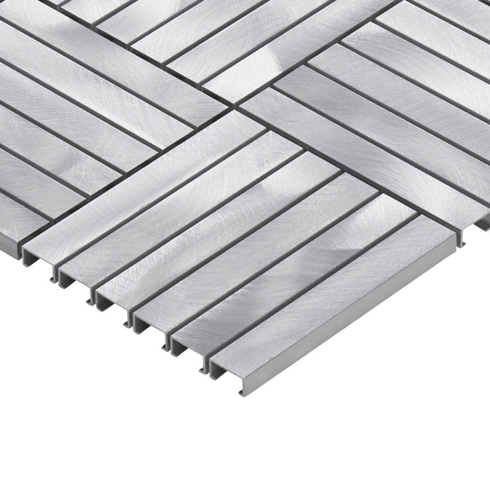TDH367AL Aluminum Metal Silver Metallic Mosaic Tile