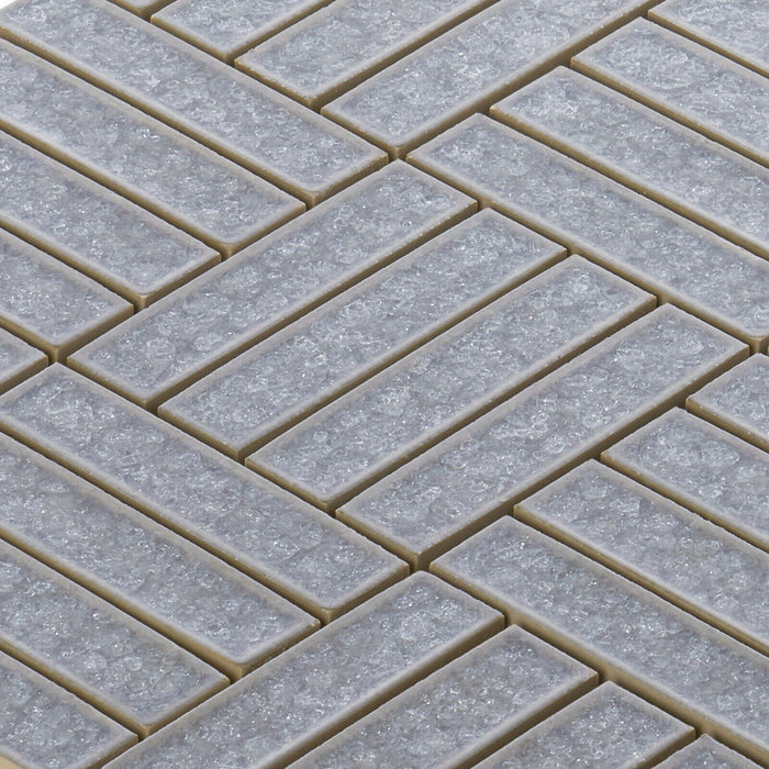 TDH263CG Crackle Glass Gray Mosaic Tile