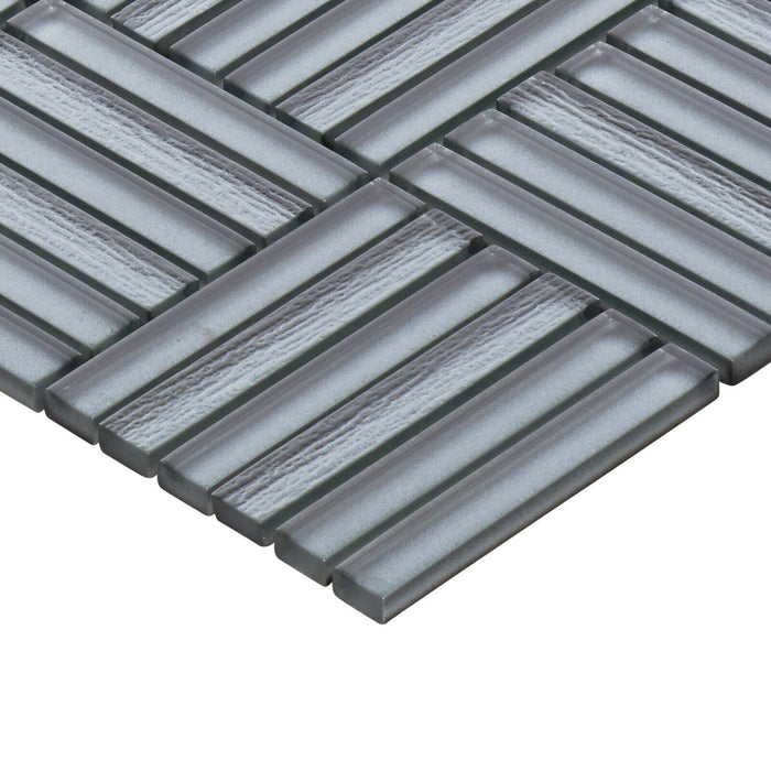 TDH375MG Metallic Glass Gray Mosaic Tile