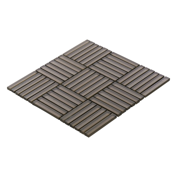 TDH374MG Metallic Glass Brown Mosaic Tile