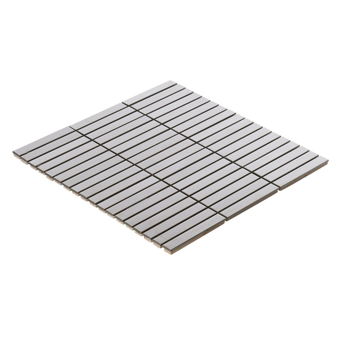TDH299SS Stainless Steel Brushed Nickel Silver Metallic Metal Mosaic Tile