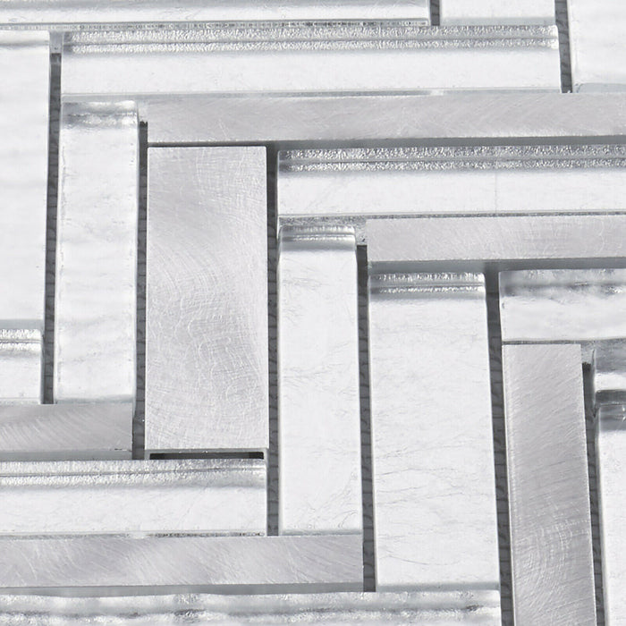 TDH528AL Aluminum Glass Silver Metal Metallic Mosaic Tile