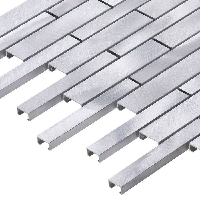 TDH507AL Aluminum Metal Silver Metallic Mosaic Tile