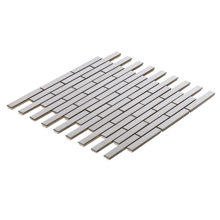 TDH326SS Stainless Steel Brushed Nickel Metallic Metal Mosaic Tile