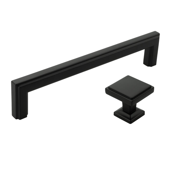 MH1661 Solid Matte Black Cabinet Pulls Handles