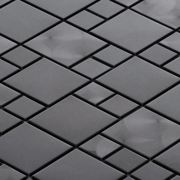 Sample - TDH23MDR Black Stainless Steel Square Pattern Metallic Mosaic Tile