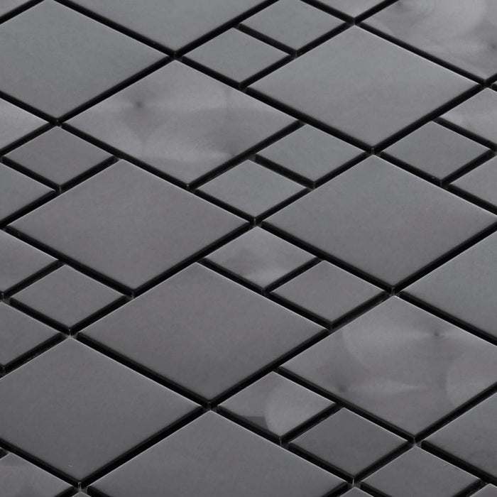 TDH23MDR Black Stainless Steel Square Pattern Metallic Mosaic Tile