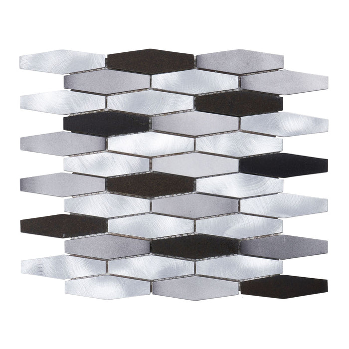 TDH37MDR Aluminum Hexagon Metallic Dark Brown Mosaic Tile