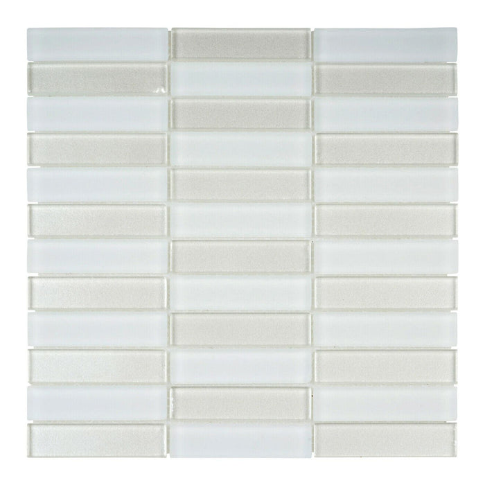TDH112MO White Crystal Glass Mosaic Tile
