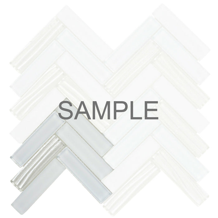 Sample - TDH103MO Natural Stone Glass Carrara White Marble Mosaic Tile