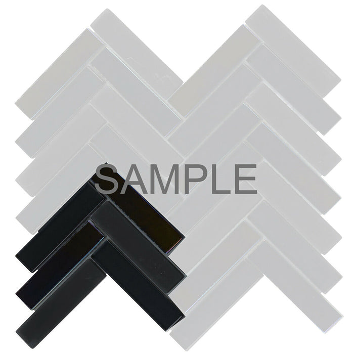 Sample - TDH108MO Glass Black Mosaic Tile