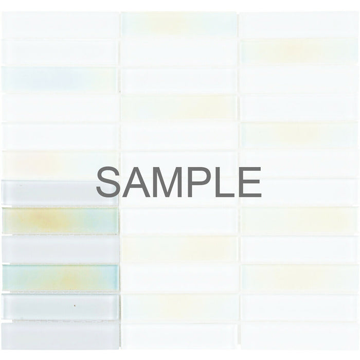 Sample - TDH111MO Crystal Glass White Iridescent Mosaic Tile