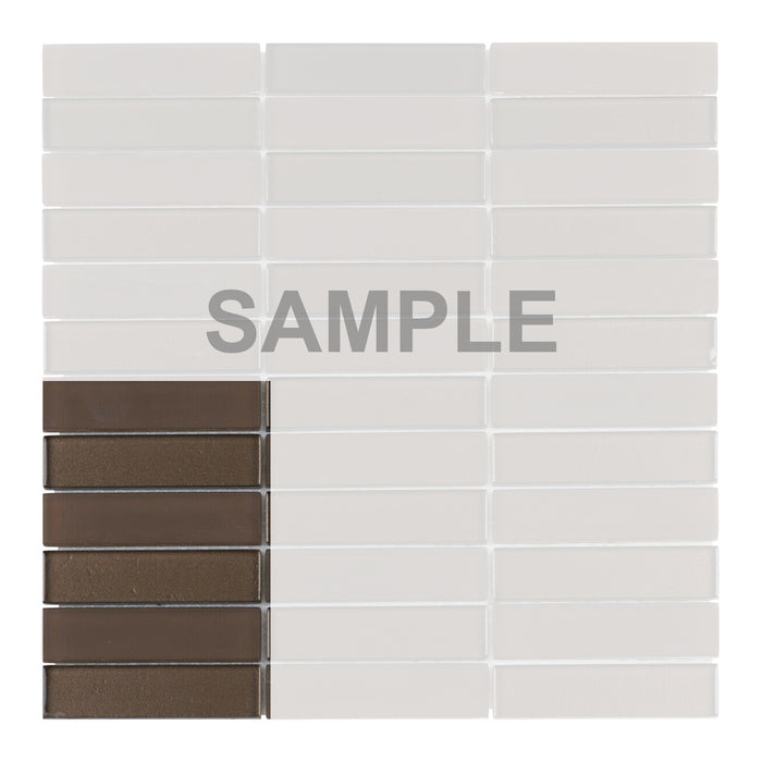 Sample - TDH121MO Brown Crystal Glass Blended with Frosted Glass Mosaic Tile