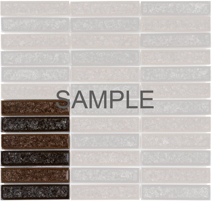 Sample - TDH171MO Crackle Glass Brown Mosaic Tile