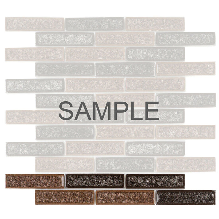 Sample - TDH172MO Crackle Glass Brown Mosaic Tile