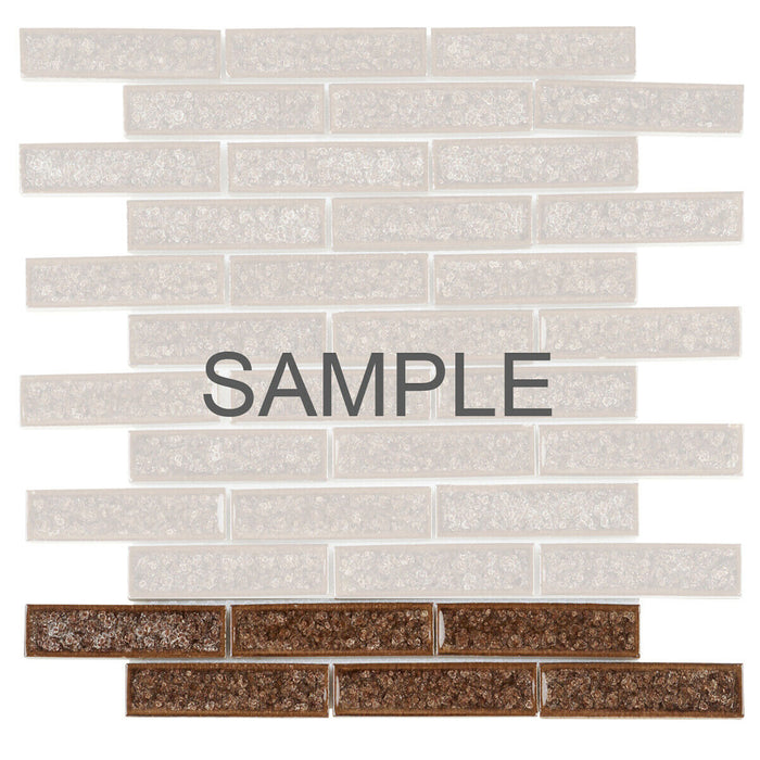 Sample - TDH176MO Crackle Glass Brown Mosaic Tile