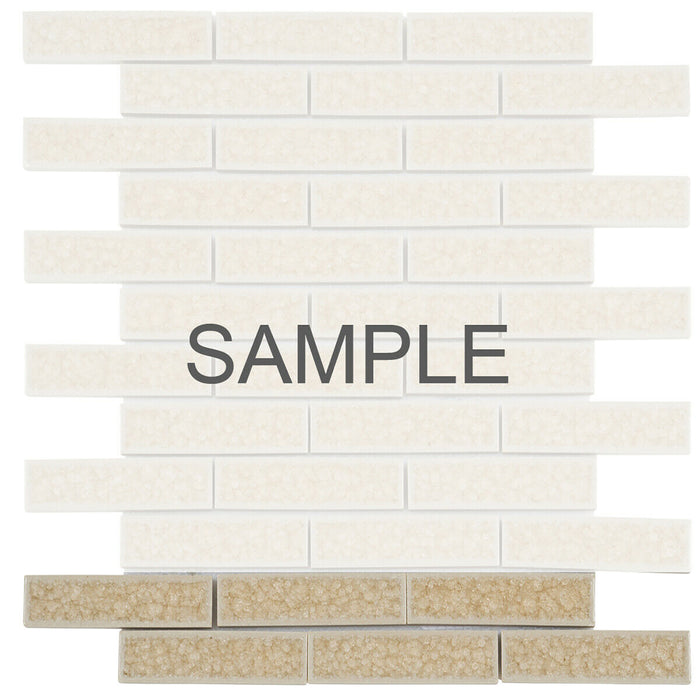 Sample - TDH177MO Crackle Glass Beige Mosaic Tile