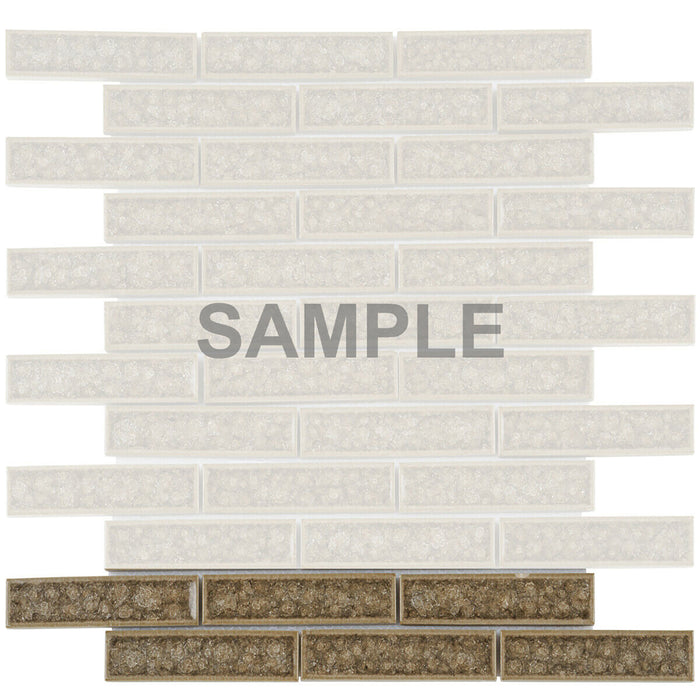 Sample - TDH178MO Crackle Glass Beige Mosaic Tile