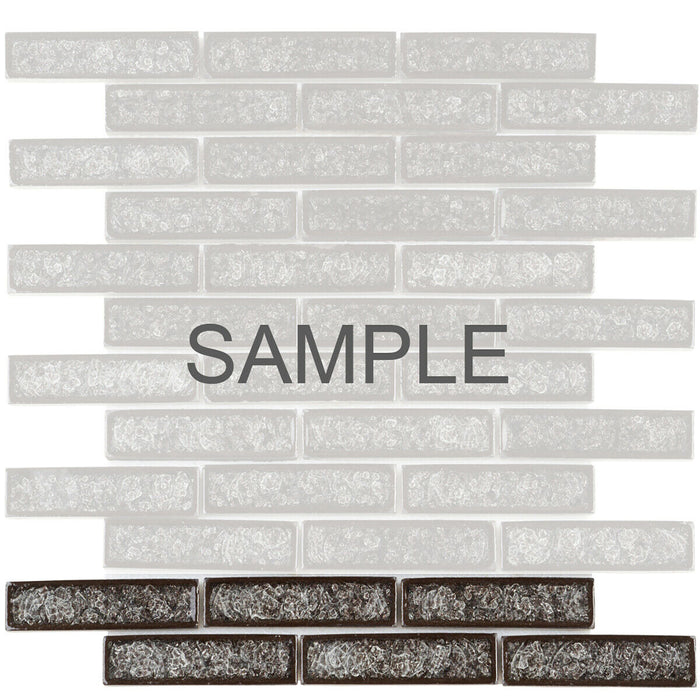 Sample - TDH179MO Crackle Glass Black Mosaic Tile