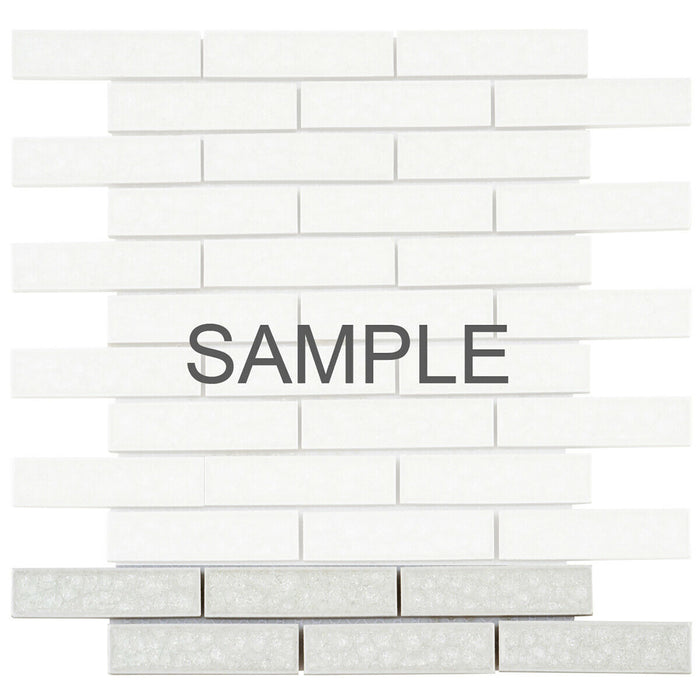 Sample - TDH180MO Crackle Glass White Mosaic Tile