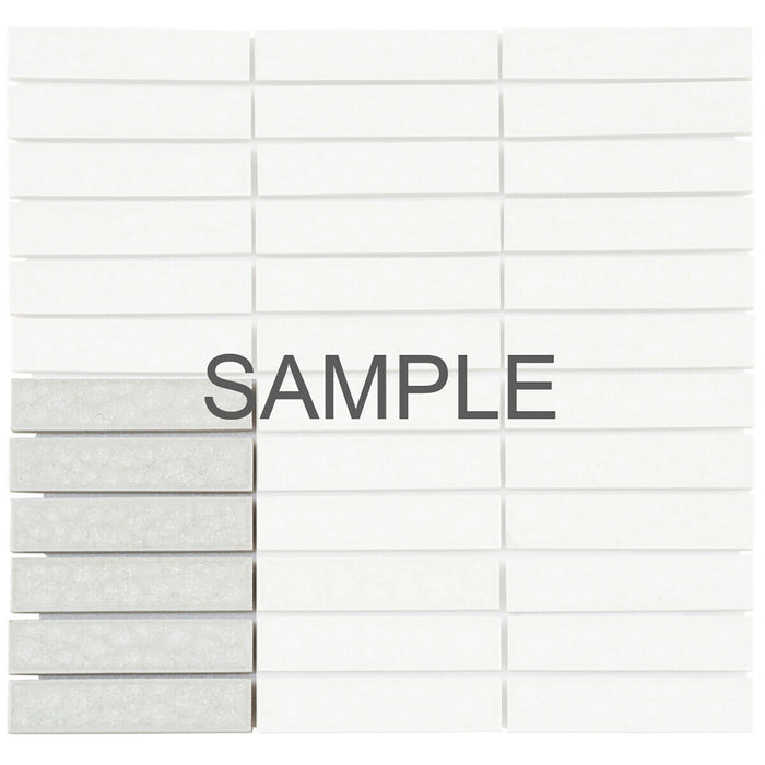 Sample - TDH181MO Crackle Glass White Mosaic Tile