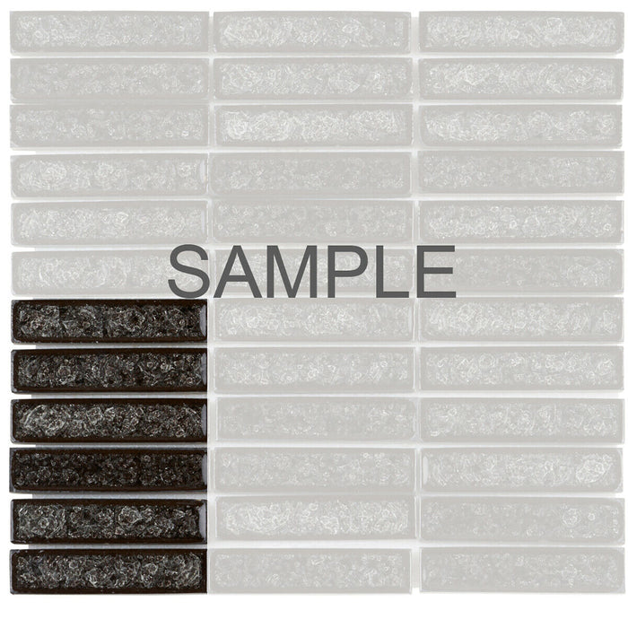 Sample - TDH182MO Crackle Glass Black Mosaic Tile