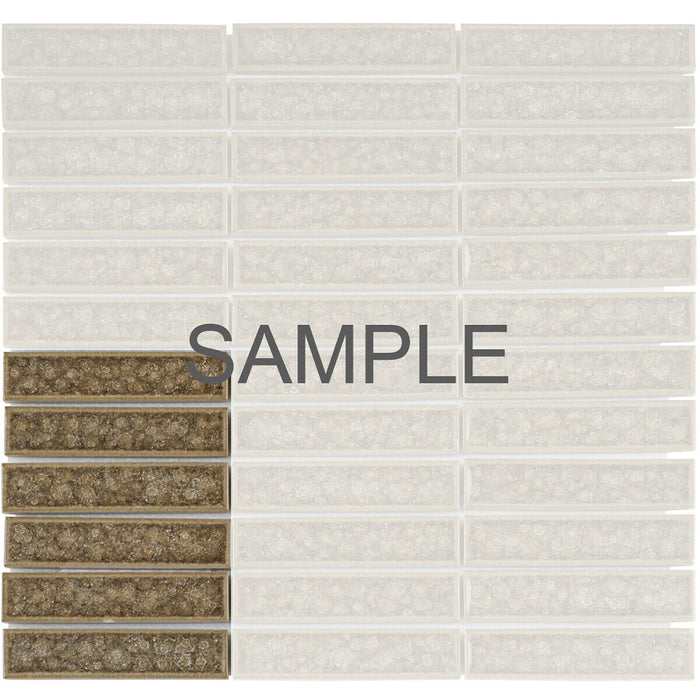 Sample - TDH183MO Crackle Glass Beige Mosaic Tile