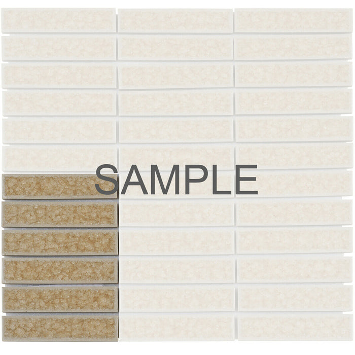 Sample - TDH184MO Crackle Glass Beige Mosaic Tile