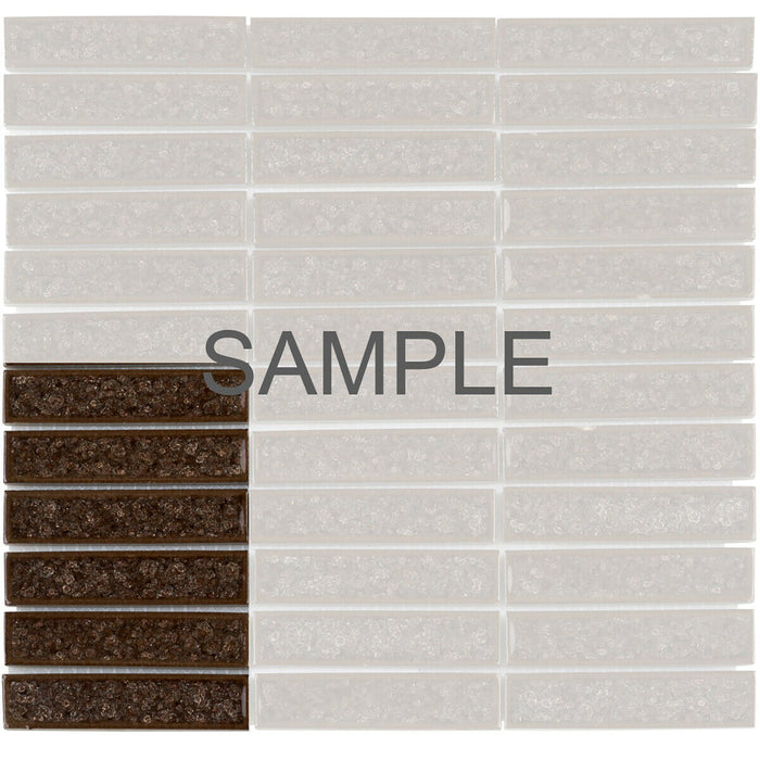 Sample - TDH185MO Crackle Glass Brown Mosaic Tile