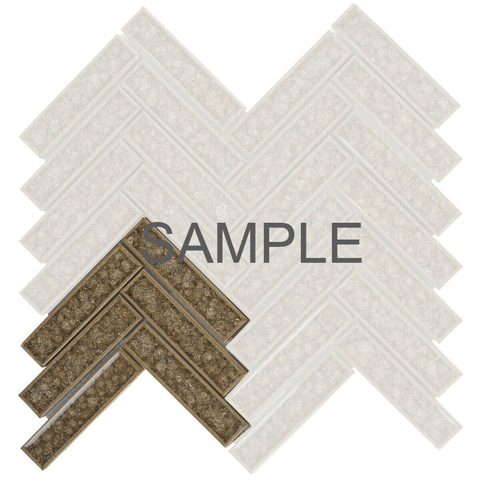 Sample - TDH188MO Crackle Glass Beige Mosaic Tile