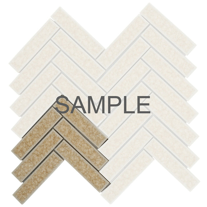 Sample - TDH189MO Crackle Glass Beige Mosaic Tile