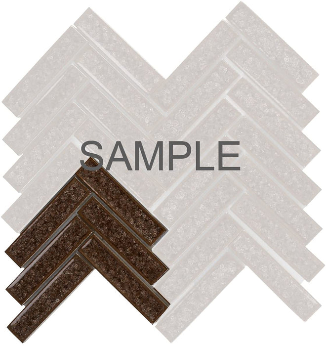 Sample - TDH190MO Crackle Glass Brown Mosaic Tile
