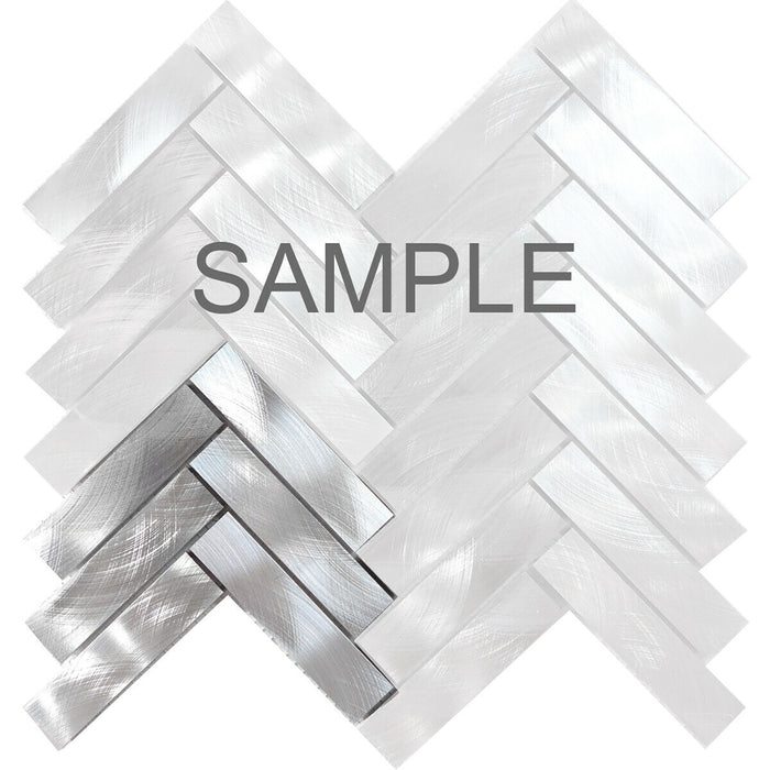 Sample - TDH225MO Aluminum Silver Metallic Metal Mosaic Tile