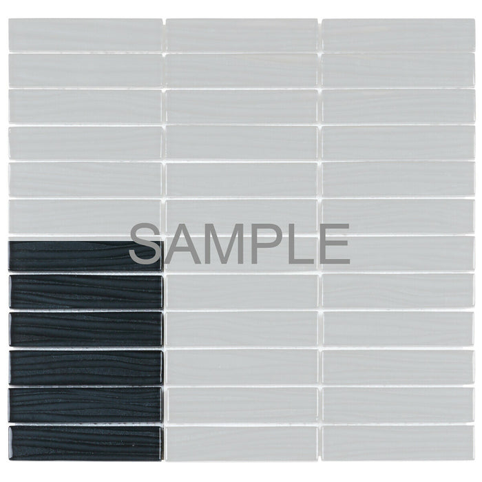 Sample - TDH39MO Metallic Glass Black Mosaic Tile