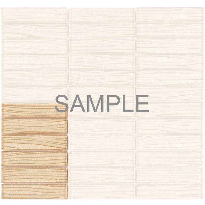 Sample - TDH40MO Metallic Glass Beige Mosaic Tile