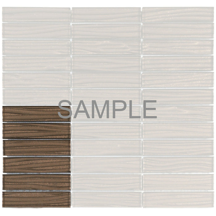 Sample - TDH41MO Metallic Glass Brown Mosaic Tile