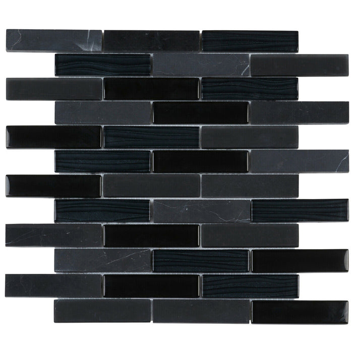 TDH59MO Natural Stone Glass Black Mosaic Tile