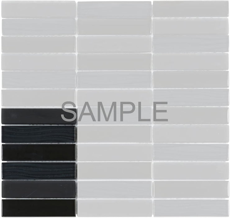Sample - TDH64MO Crystal Glass Black Mosaic Tile