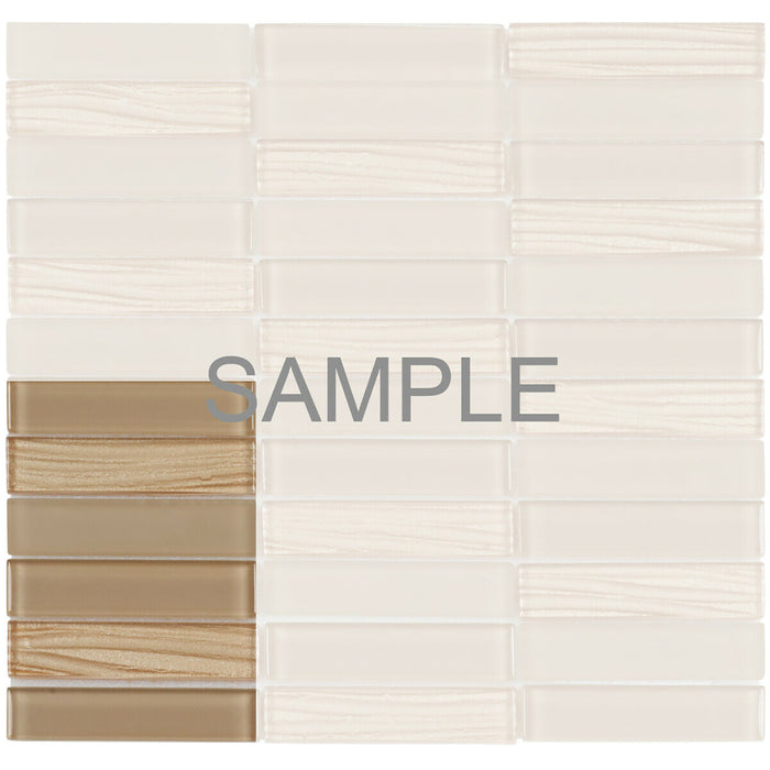Sample - TDH65MO Crystal Glass Beige Mosaic Tile
